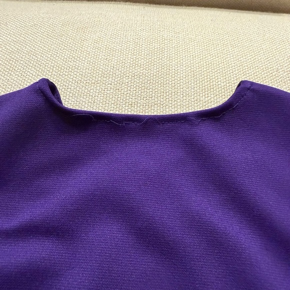 Purple and White Girls Kids Cheerleading Set Top and Skirt - Picture 6 of 8